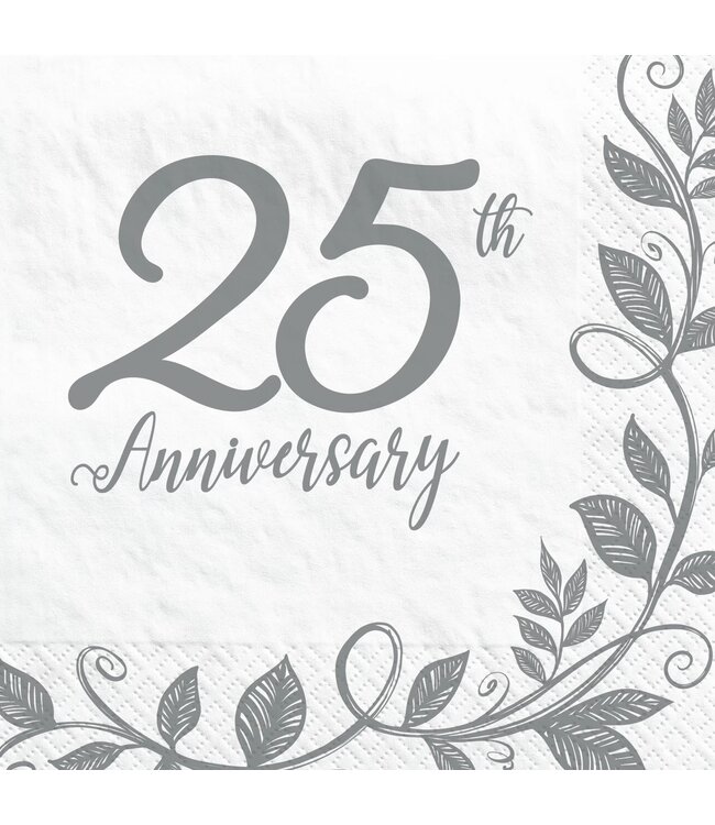 Happy 25th Anniversary Luncheon Napkins
