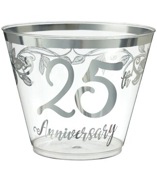 Amscan Happy 25th Anniversary Tumblers, 9 oz.