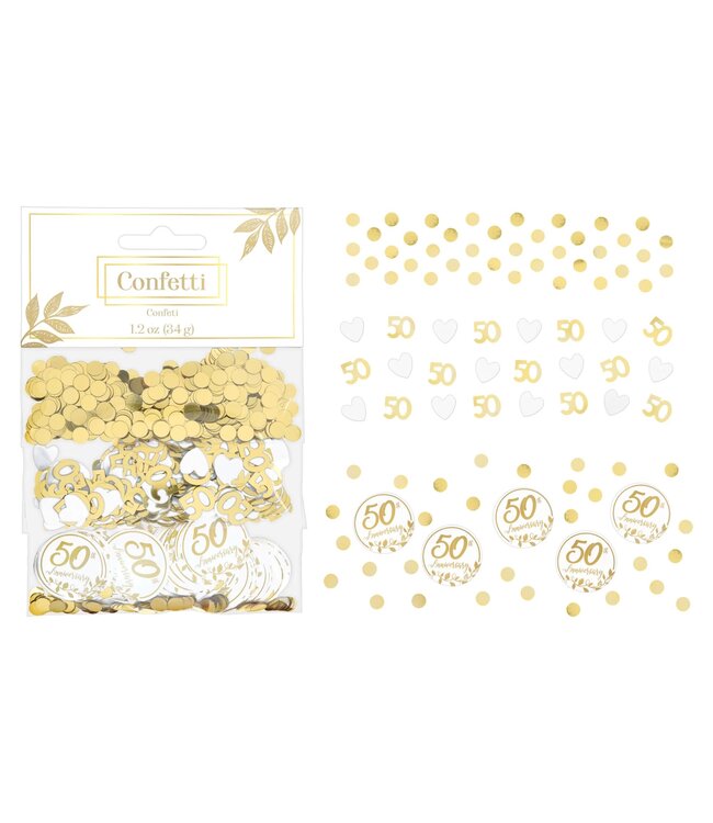 Amscan Happy 50th Anniversary Confetti, 1.2 oz.