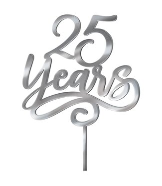 Amscan Cake Topper Silver Mirror 25 Years