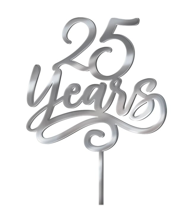 Amscan Cake Topper Silver Mirror 25 Years