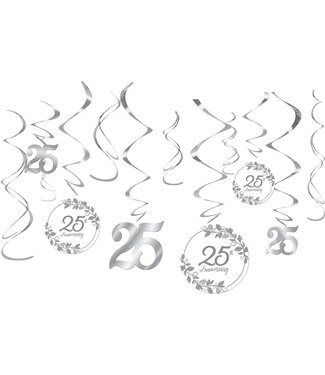 Happy 25th Anniversary Swirl Decorations Value Pack