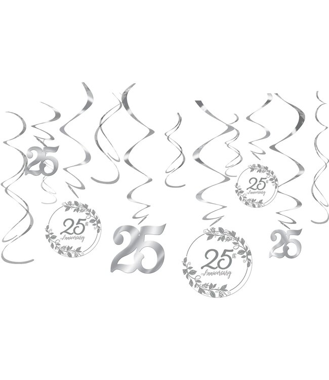 Happy 25th Anniversary Swirl Decorations Value Pack