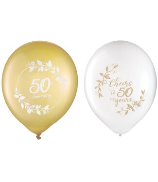 Amscan Happy 50th Anniversary Latex Balloons