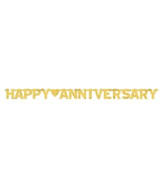 Happy Anniversary Gold - Large Foil Letter Banner