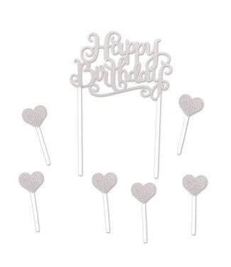 BEISTLE Cake Topper Bday Silver