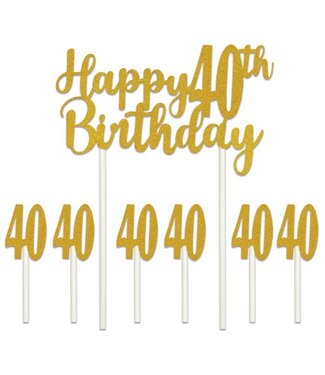 BEISTLE Happy "40th" Birthday Cake Topper