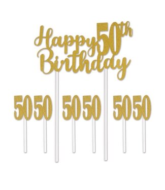 BEISTLE Happy "50th" Birthday Cake Topper