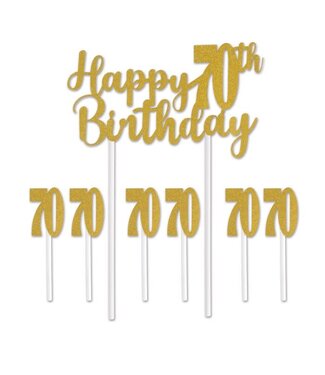 BEISTLE Happy "70th" Birthday Cake Topper