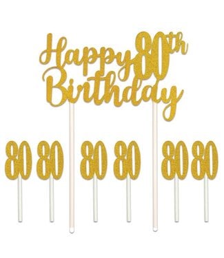 BEISTLE Happy "80th" Birthday Cake Topper