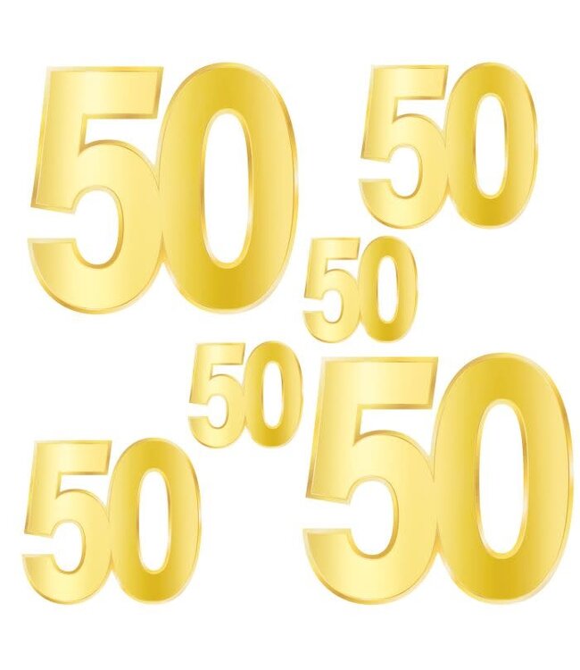 BEISTLE Foil "50" Birthday Cutouts-6ct