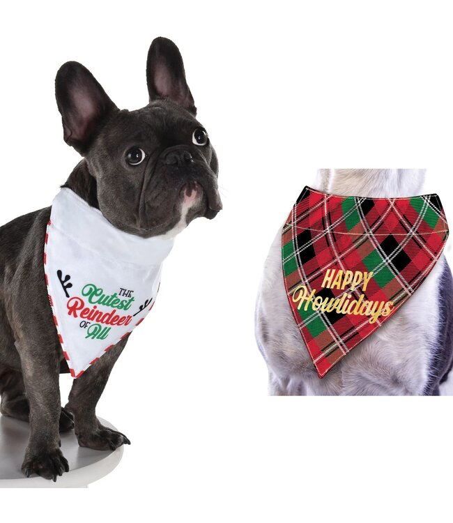 Amscan Reindeer Pet Bandana, Reversible