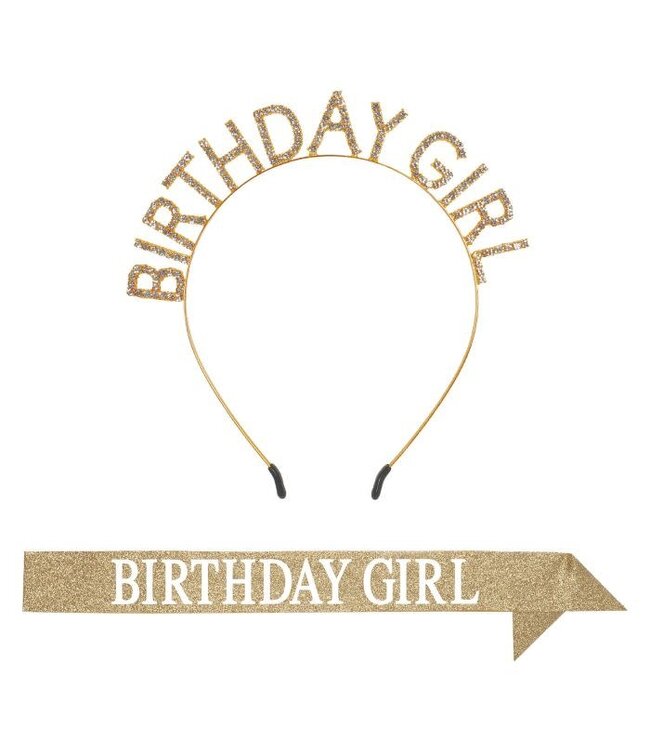 BEISTLE Birthday Girl Headband & Glitter Sash Set