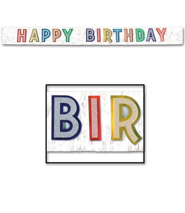 BEISTLE Metallic Happy Birthday Banner