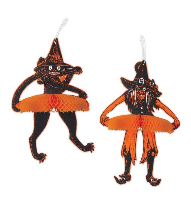 BEISTLE Vintage Halloween Jtd Tango Witch & Cat