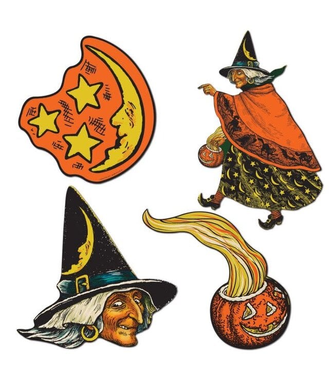 BEISTLE Vintage Halloween Cutouts-4ct