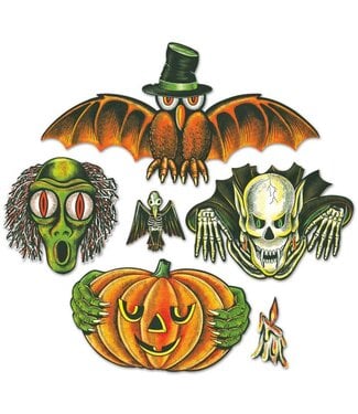 BEISTLE Vintage Halloween Totem Pole Cutouts-6ct