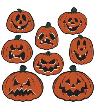 BEISTLE Vintage Halloween Pumpkin Cutouts-8ct