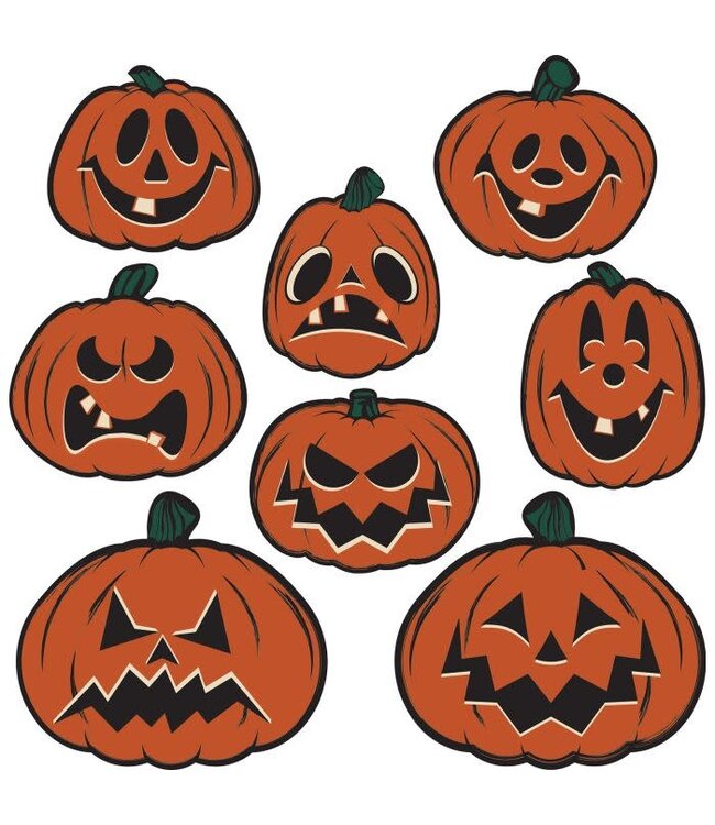 BEISTLE Vintage Halloween Pumpkin Cutouts-8ct