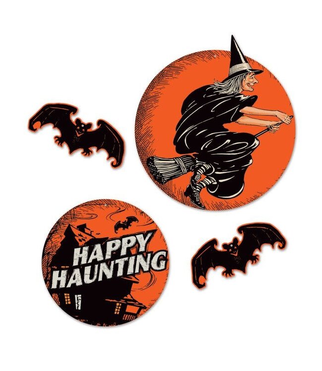 BEISTLE Vintage Halloween Cutouts-4ct