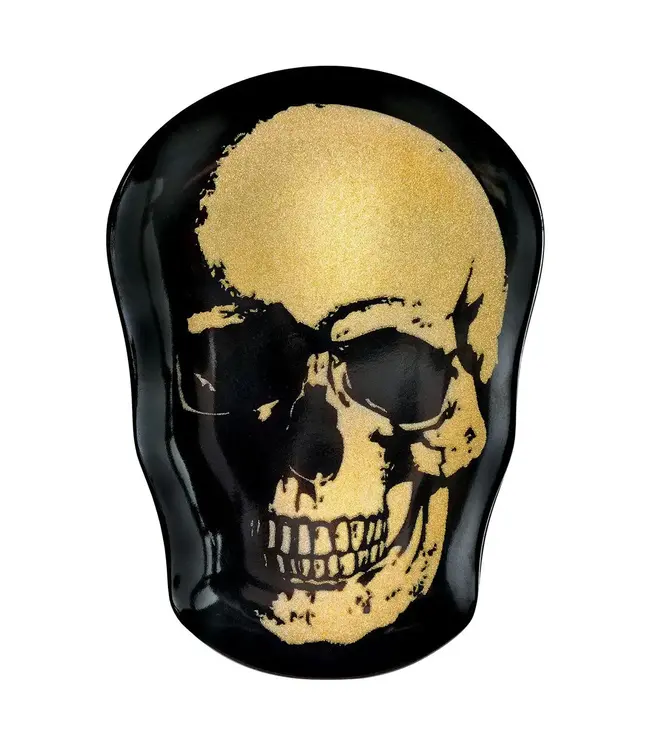 Glam Boneyard Gold Skull Platter