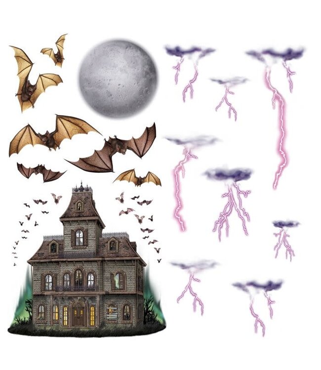 Haunted House & Night Sky Props