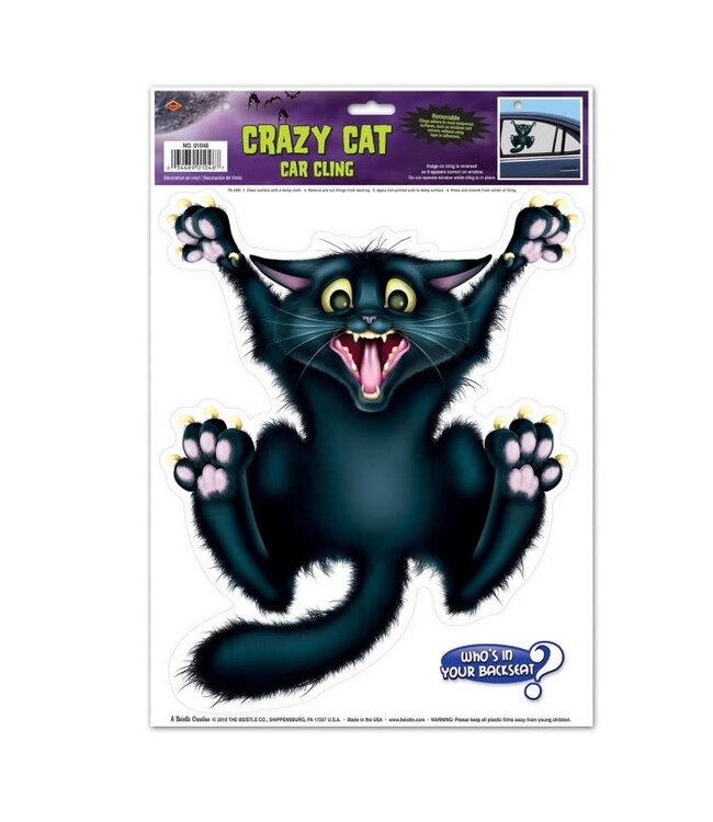 BEISTLE Crazy Cat Car Cling