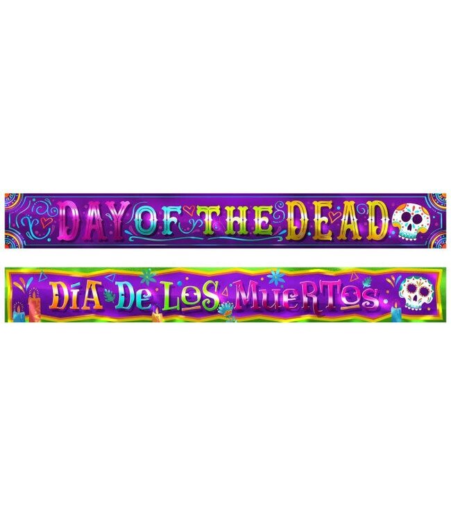 Day Of The Dead Metallic Banner Set-5ft