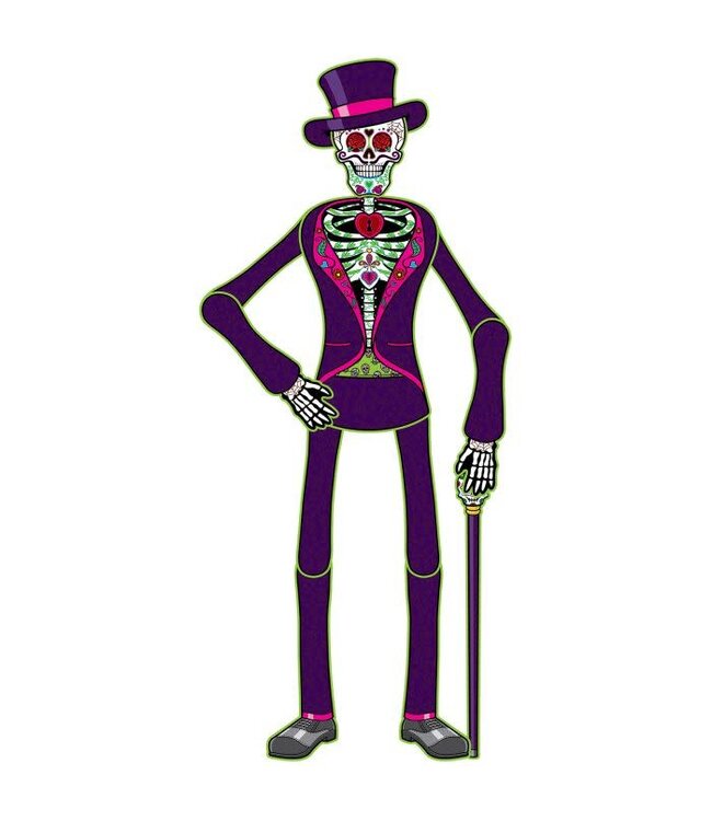 BEISTLE Jointed Day Of The Dead Male Skeleton-4ft