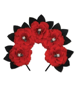 Day Of The Dead Red Floral Headband