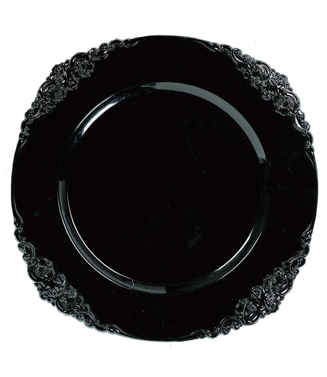 Amscan Black Plastic Motif Charger
