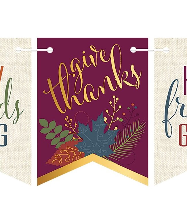 BEISTLE Foil Happy Friendsgiving Streamer-8ft