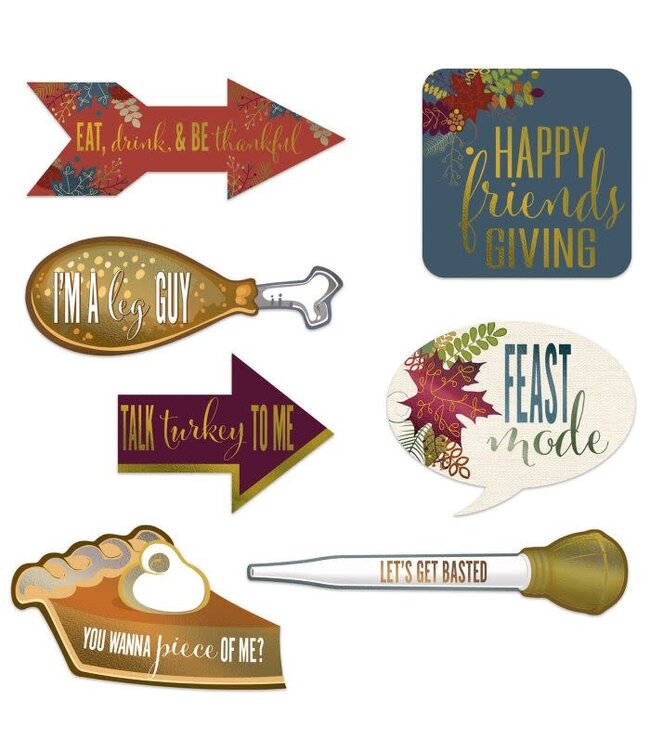 BEISTLE Foil Friendsgiving Photo Fun Signs-7ct