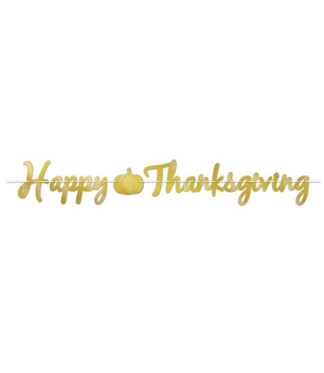 BEISTLE Foil Happy Thanksgiving Streamer-5ft