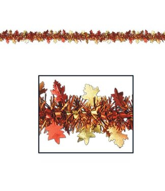 BEISTLE Metallic Autumn Leaf Garland-12ft
