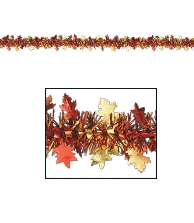 BEISTLE Metallic Autumn Leaf Garland-12ft