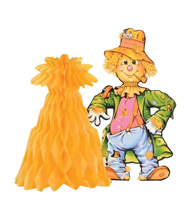 BEISTLE Scarecrow w/Tissue Cornshock Centerpiece