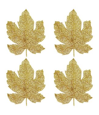 BEISTLE Glittered Fall Leaves-4ct