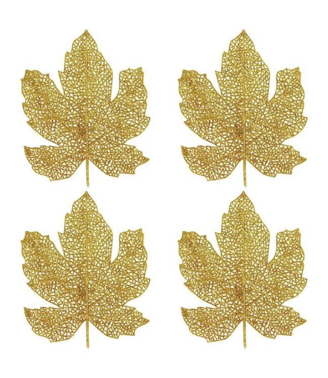 BEISTLE Glittered Fall Leaves-4ct