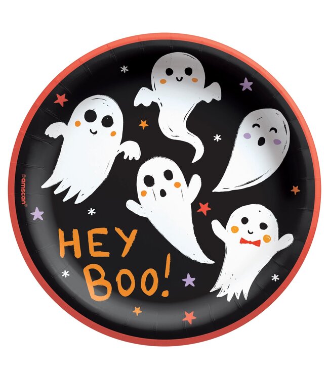 AMSCAN Spooky Friends Round Plates