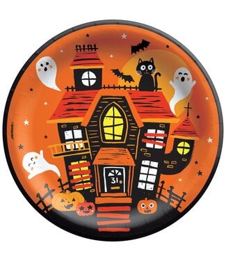 AMSCAN Spooky Friends Round Plates