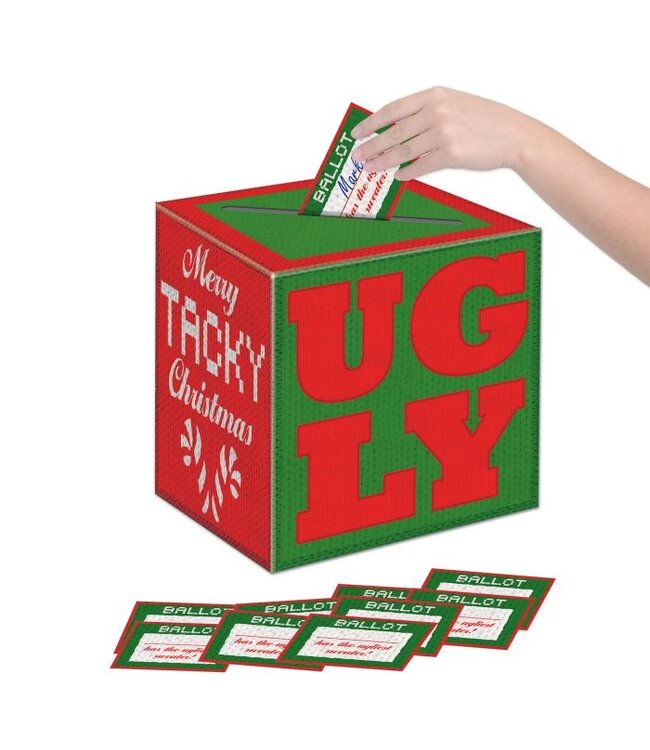 UGLY SWEATER BALLOT BOX W/ BALLOTS