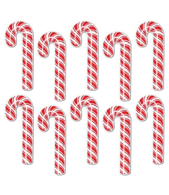 10ct Mini Candy Cane Cutouts