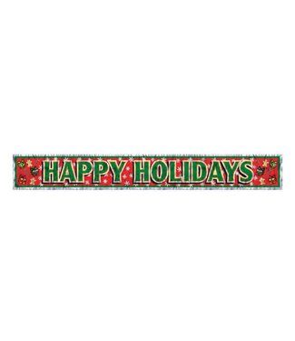 BEISTLE Metallic Happy Holidays Fringe Banner