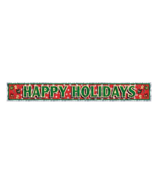 BEISTLE Metallic Happy Holidays Fringe Banner