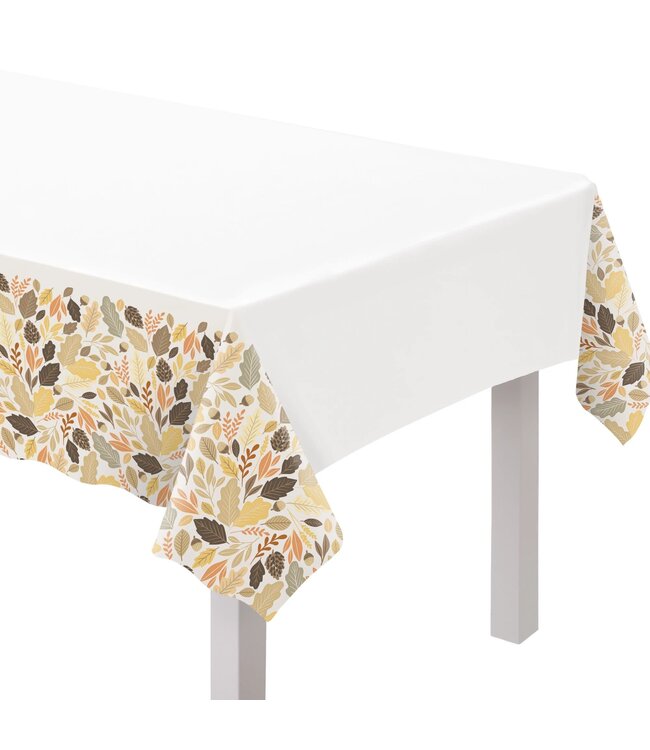Golden Autumn Plastic Table Cover 54" X 102"