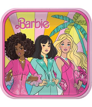 Amscan Vintage Barbie 9" Square Plates