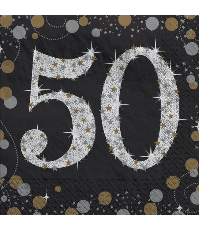 Amscan Sparkling Celebration 50 Beverage Napkins