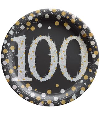 Amscan Sparkling Celebration 100 Round Plates, 7"