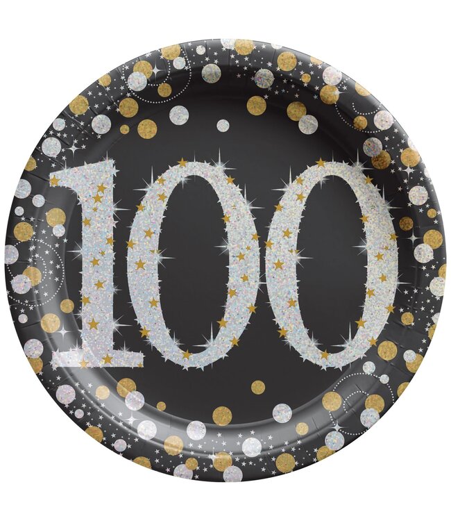 Amscan Sparkling Celebration 100 Round Plates, 7"